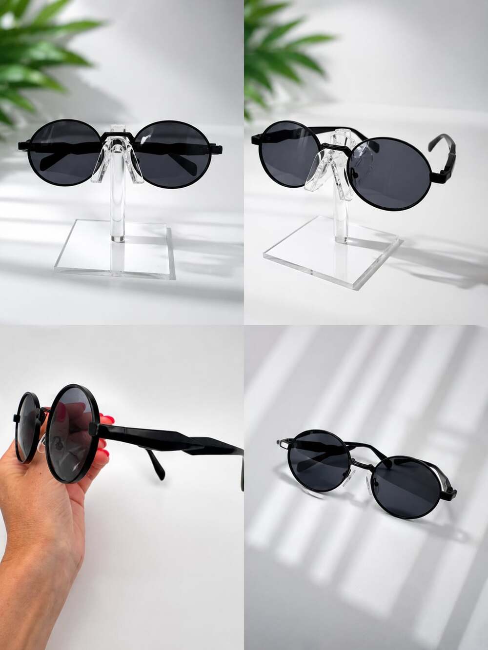 Vintage Black Round Frame Sunglasses